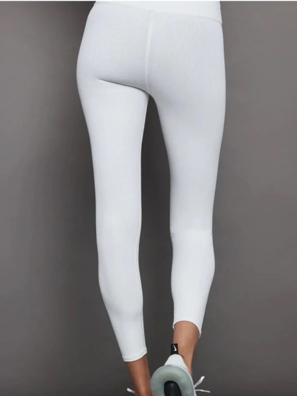 Carbon38 The Ribbed 7/8 Crisp White Leggings Size S
